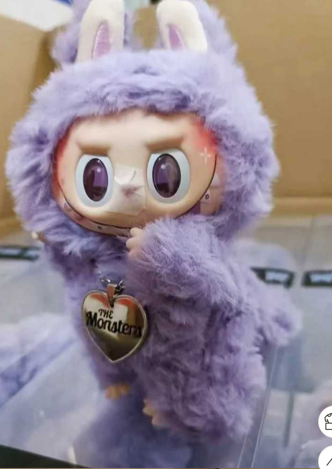 17CM Purple Fluffy Monster Vinyl Face Doll.