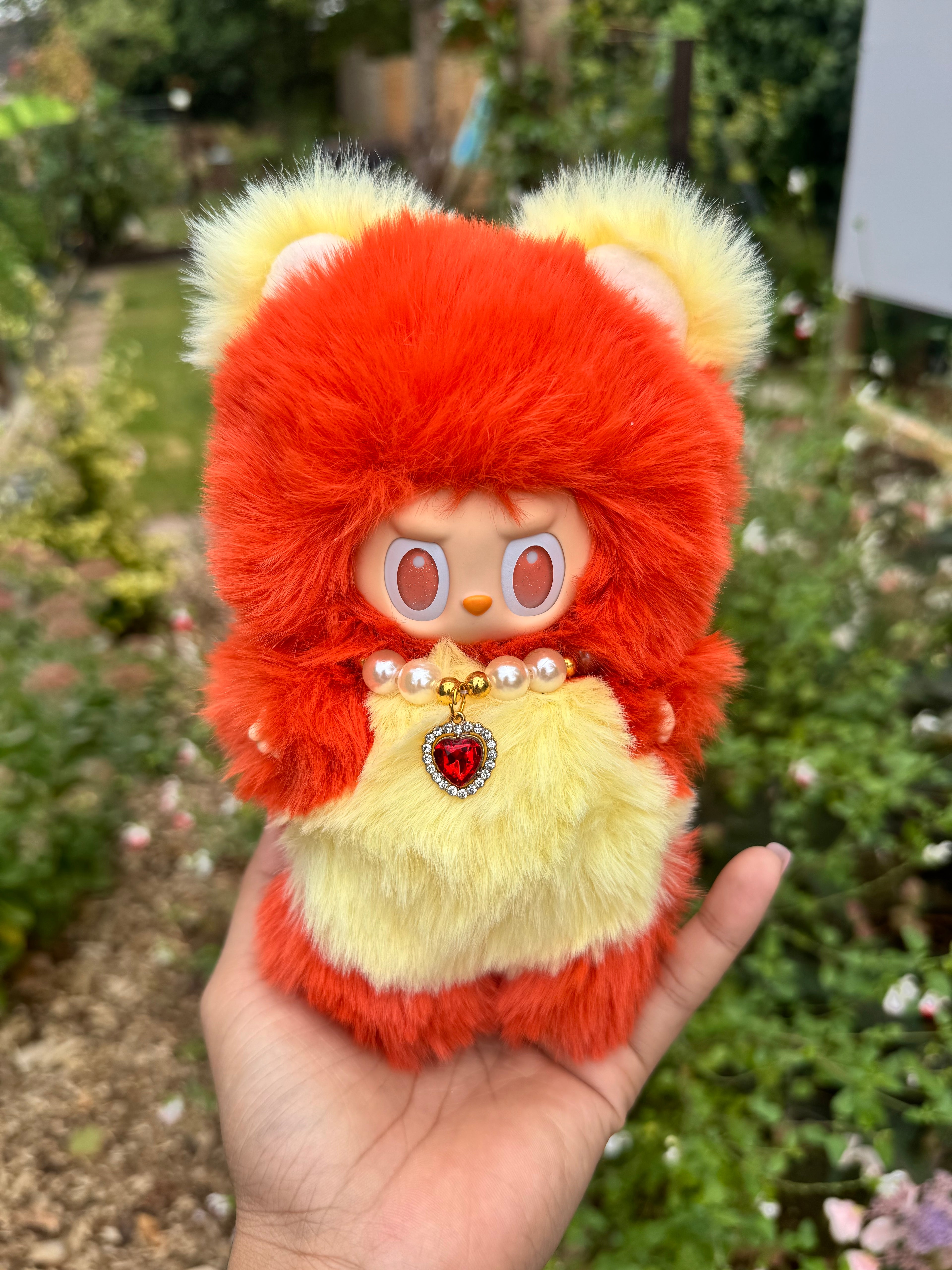 Super Fluffy Sunset Bear Monster Vinyl Face Doll