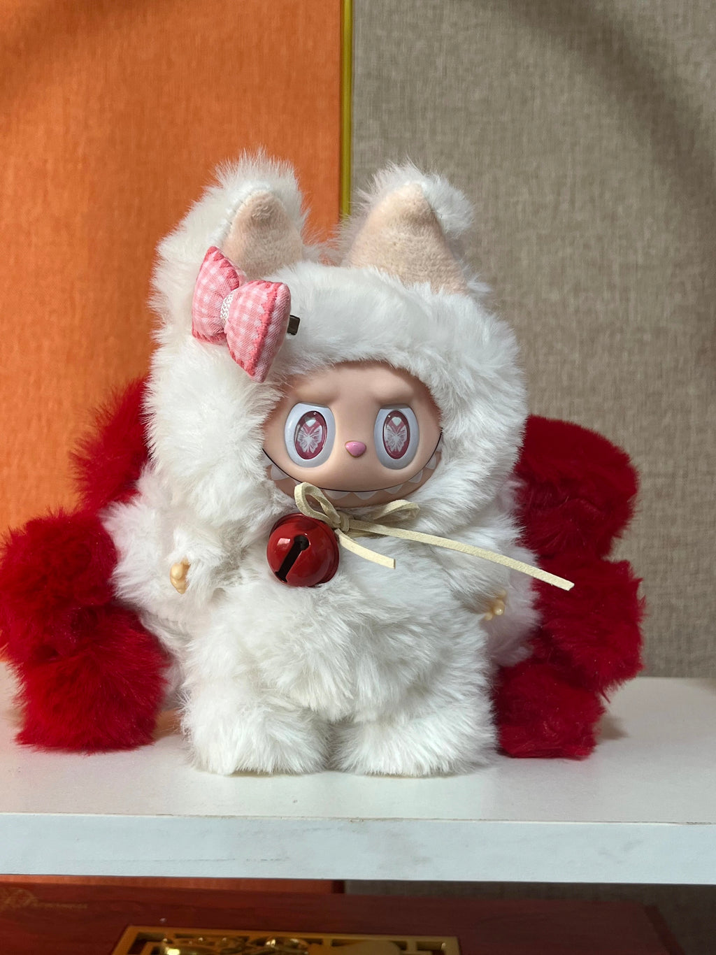 17 Cm White & Red Nine-Tailed Fox Vinyl Face Monster