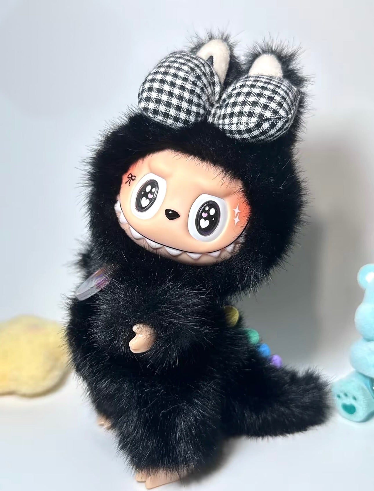 Black Rainbow Monster Vinyl Face Doll