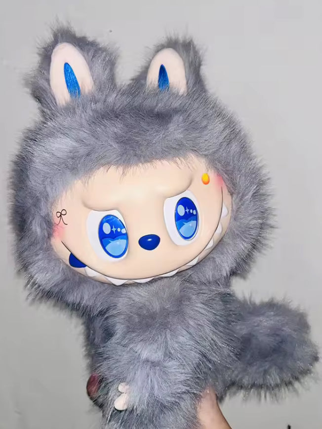 35,cm Grey Monster vinyl Face Doll With Removable Tail
