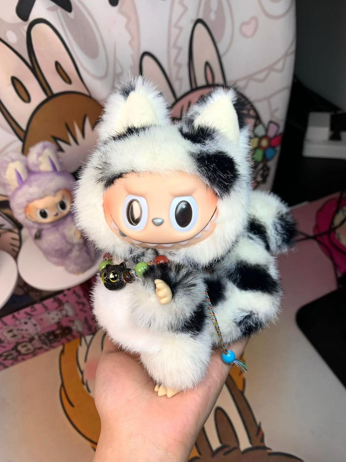 Spotty Cat Monster Vinyl Face Doll