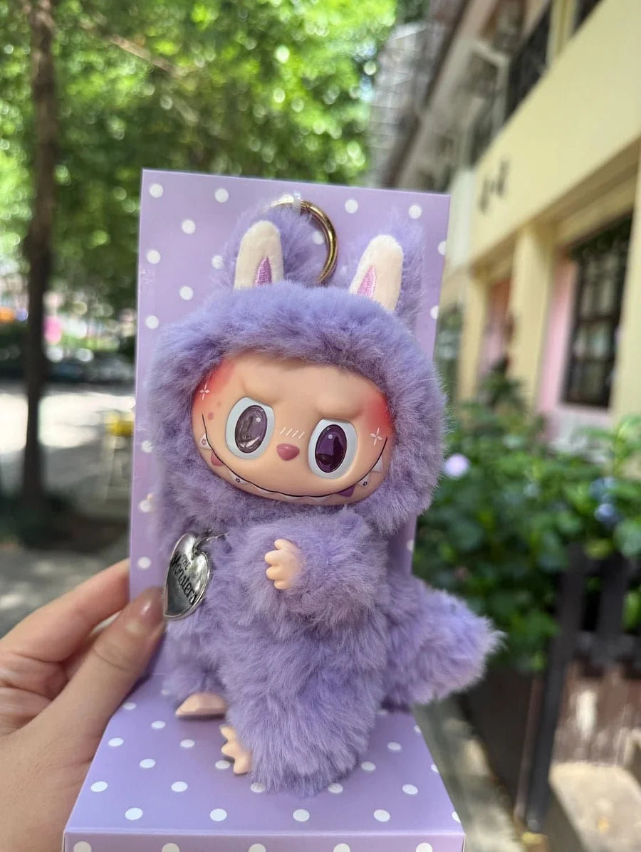 Purple Fluffy Monster Vinyl Face Doll
