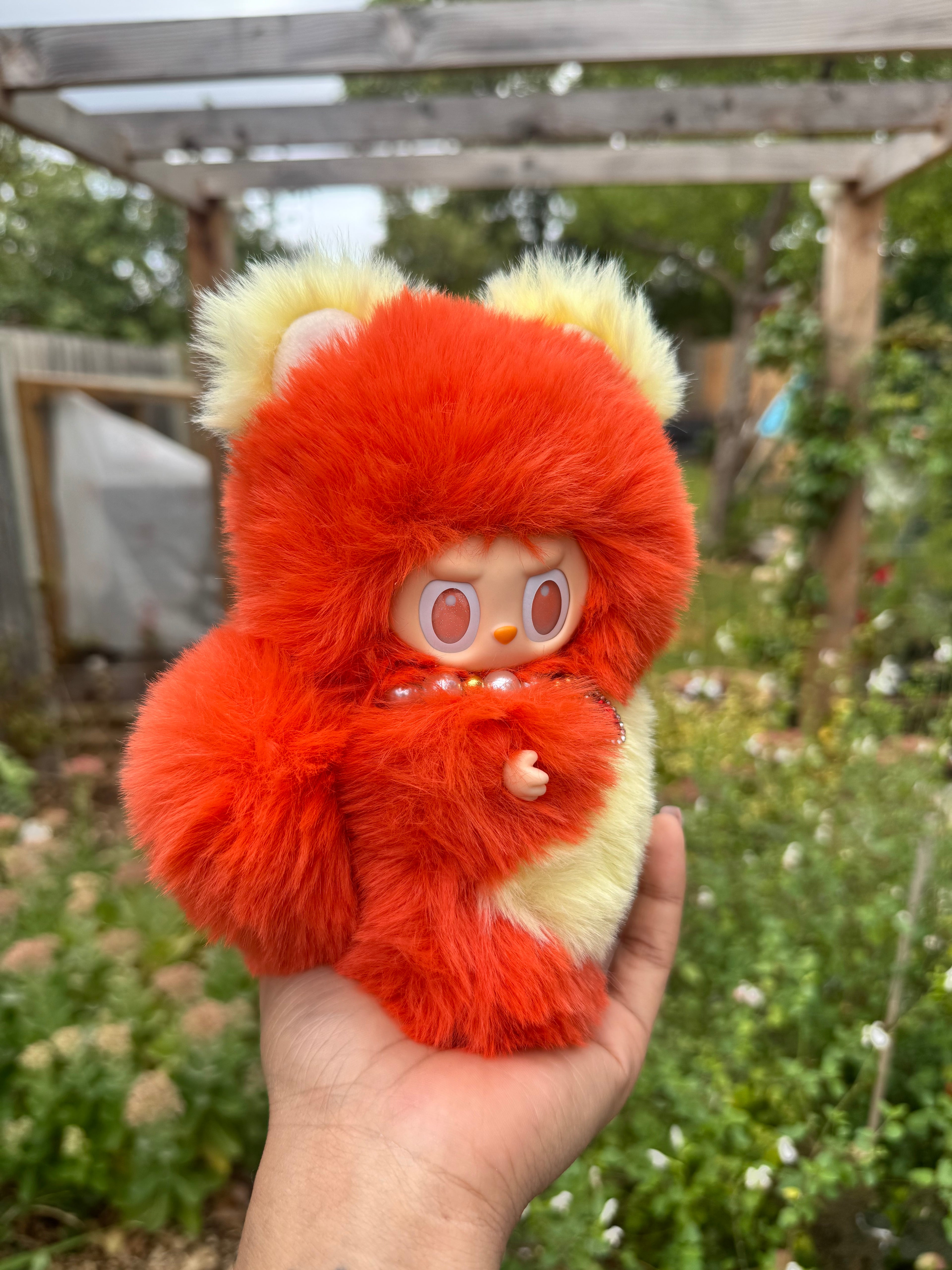 Super Fluffy Sunset Bear Monster Vinyl Face Doll