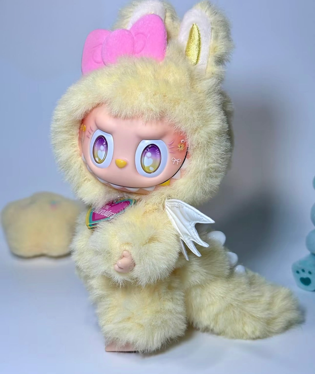 Yellow Cloud Angel Monster Vinyl Face Doll