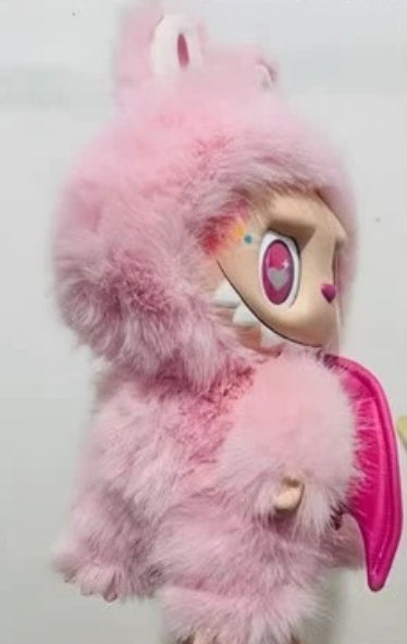 38cm Pink Love Monster vinyl face doll.