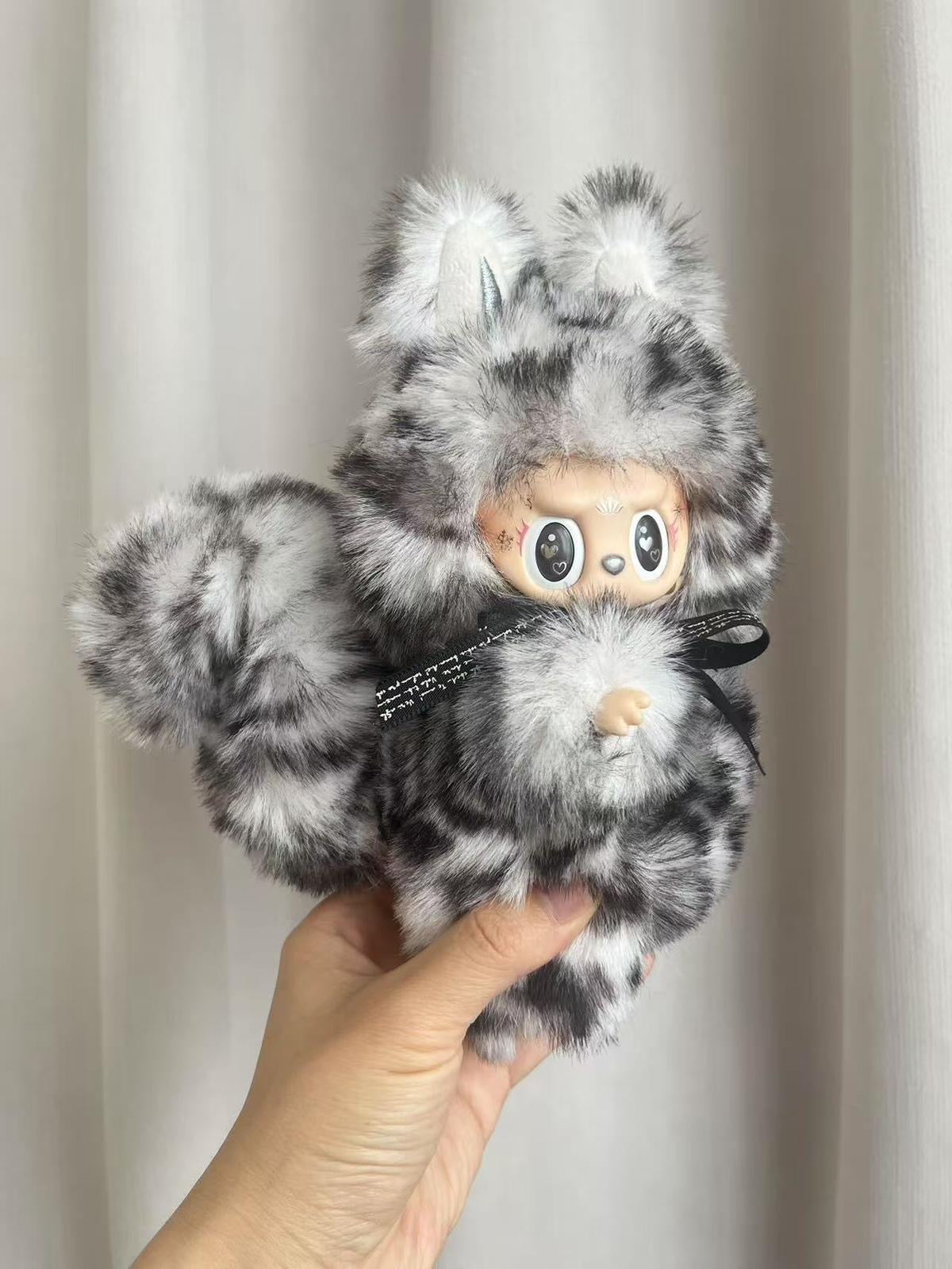 Black And White Cat Monster Vinyl Face Doll