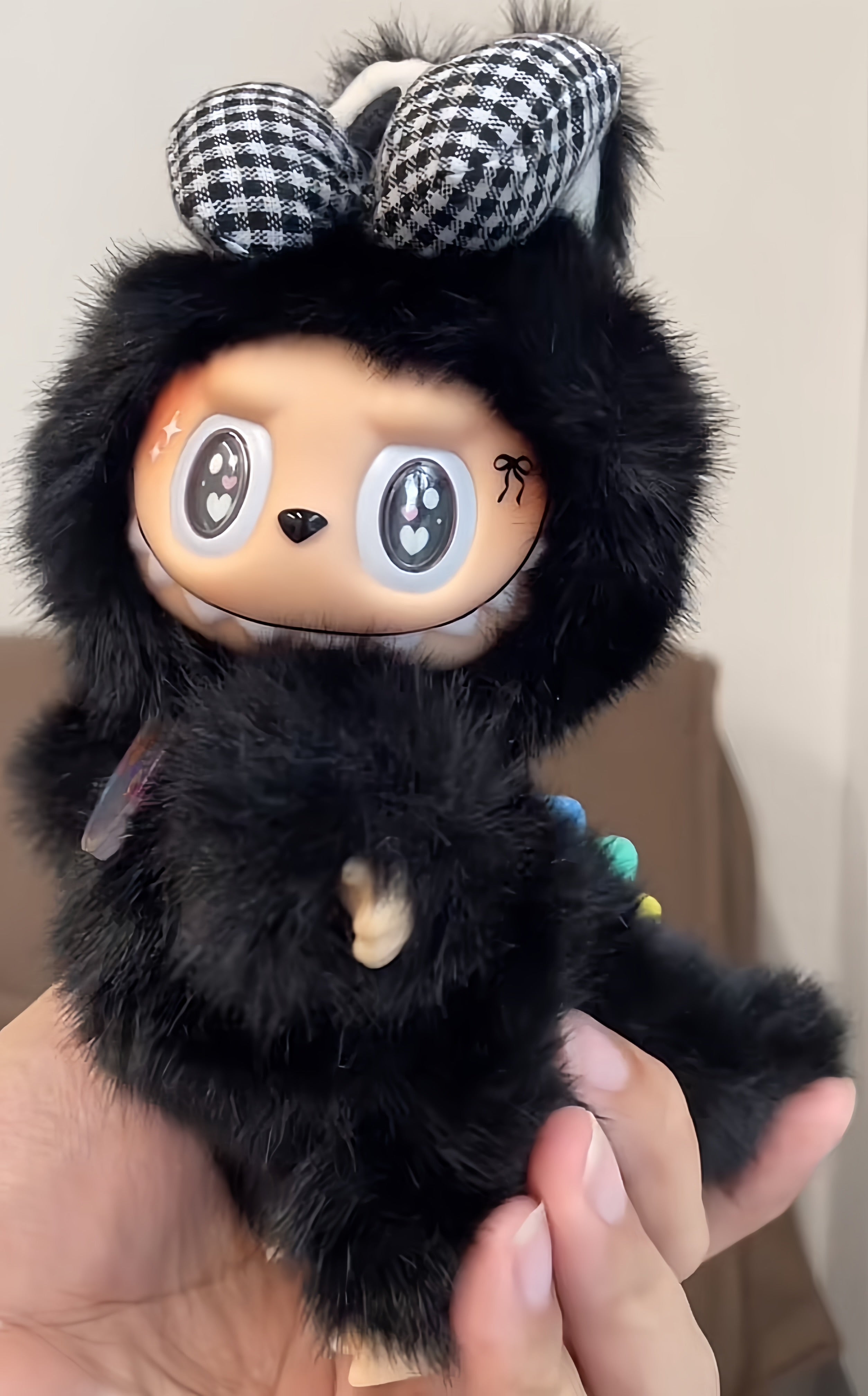 Black Rainbow Monster Vinyl Face Doll
