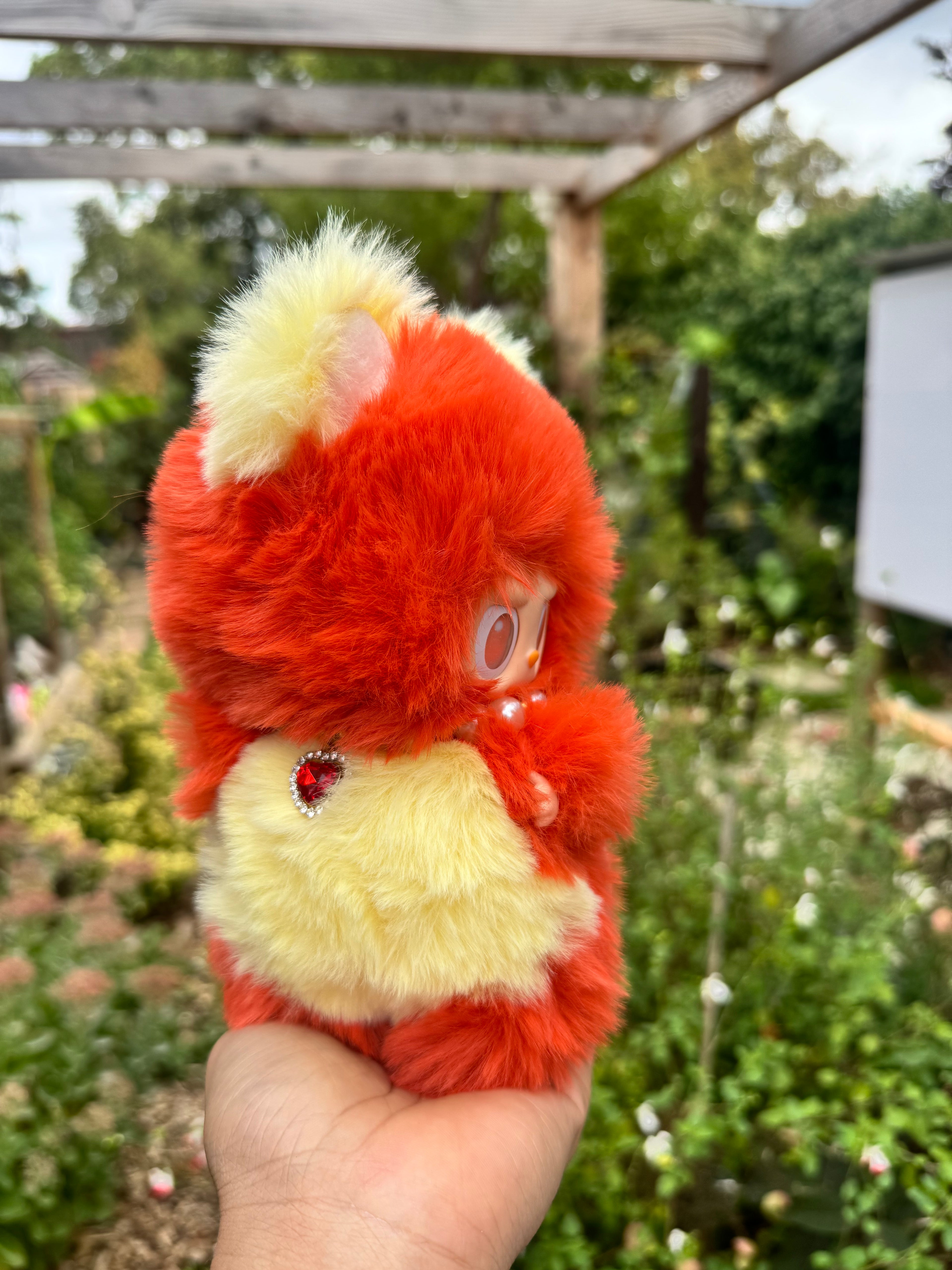 Super Fluffy Sunset Bear Monster Vinyl Face Doll