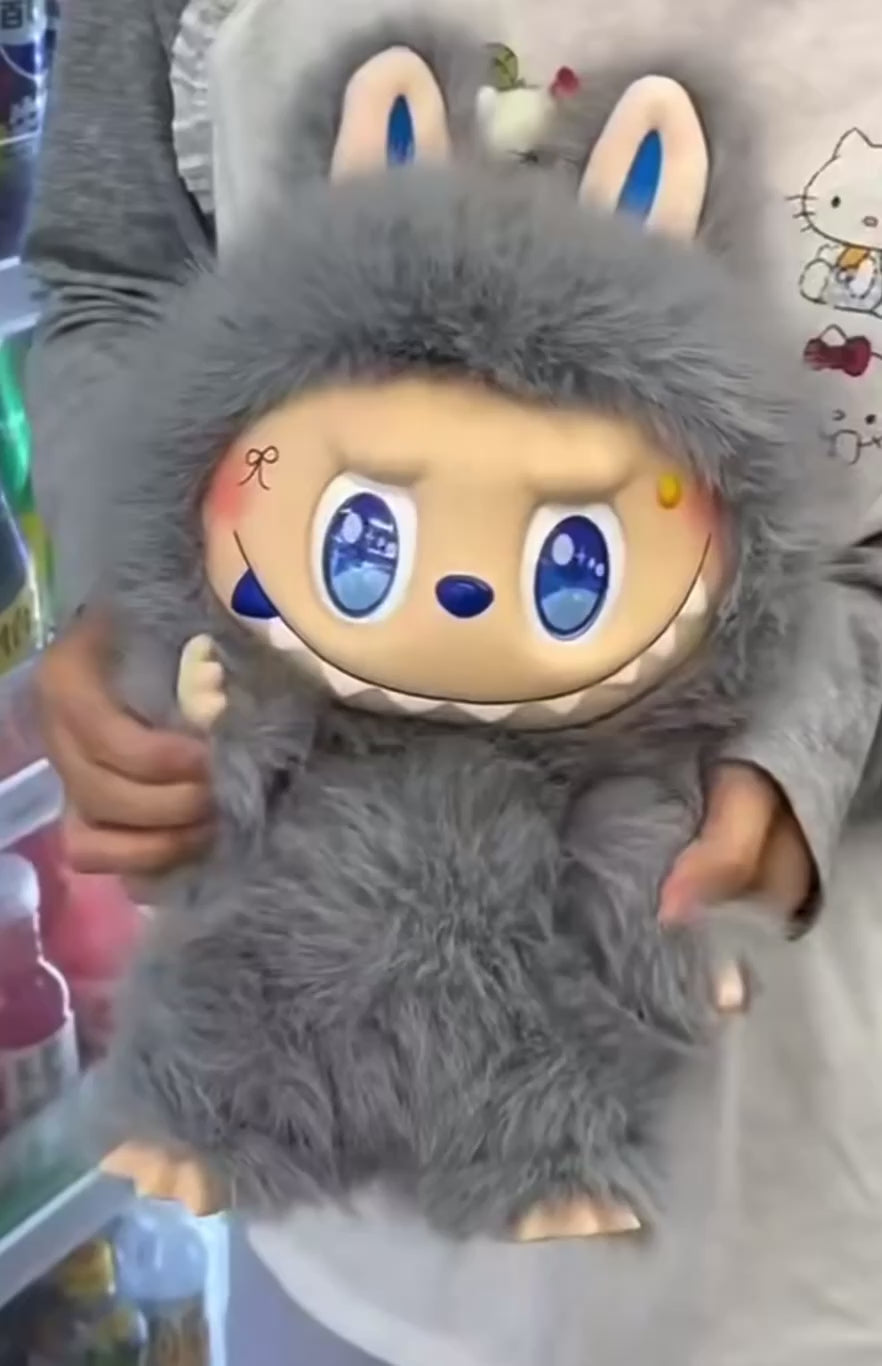 35,cm Grey Monster vinyl Face Doll With Removable Tail